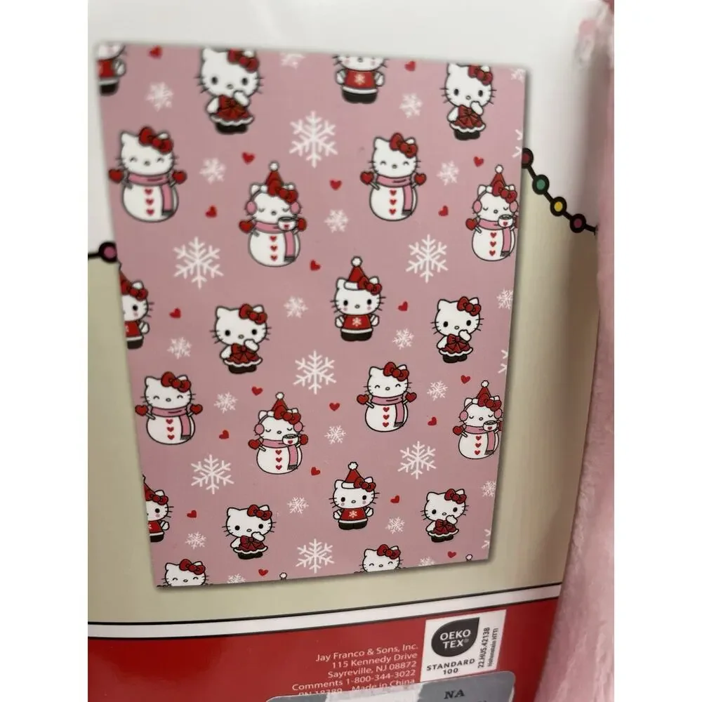 New Hello Kitty Christmas Snowman & Santa Pink Plush 50